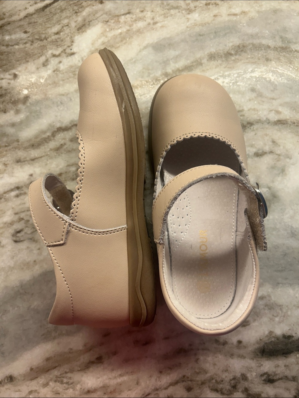 L'Amour Beige Girls Mary Jane Shoes